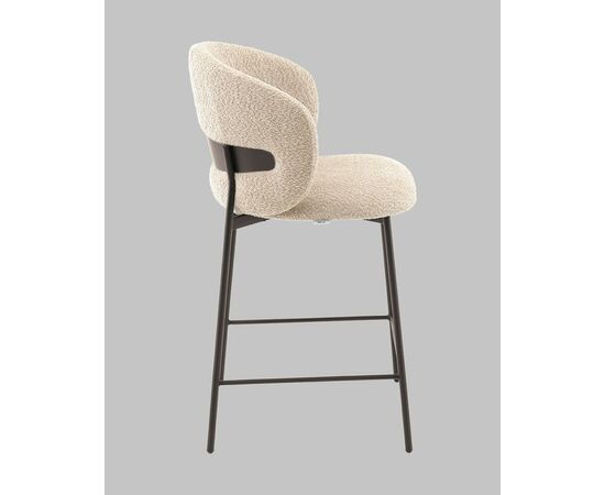 Стул полубарный Блейз букле капучино, каркас серо-коричневый, изображение 5 | Интернет магазин мебели и декора LifeDekor