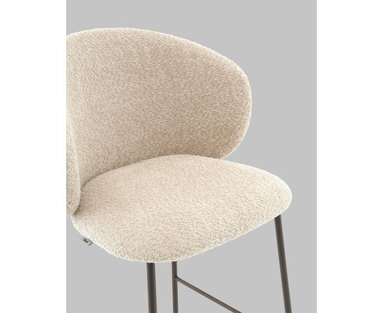 Стул полубарный Блейз букле капучино, каркас серо-коричневый, изображение 9 | Интернет магазин мебели и декора LifeDekor