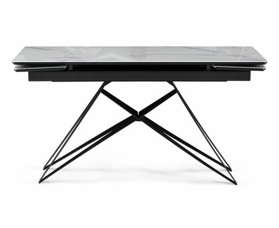 Стол стеклянный Блэкберн 140(200)х80 кристл белый мрамор / черный, изображение 3 | Интернет магазин мебели и декора LifeDekor