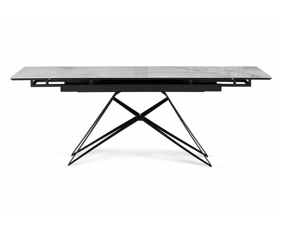 Стол стеклянный Блэкберн 140(200)х80 кристл белый мрамор / черный, изображение 4 | Интернет магазин мебели и декора LifeDekor