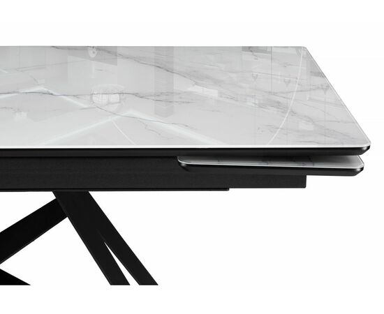 Стол стеклянный Блэкберн 140(200)х80 кристл белый мрамор / черный, изображение 5 | Интернет магазин мебели и декора LifeDekor