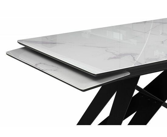 Стол стеклянный Блэкберн 140(200)х80 кристл белый мрамор / черный, изображение 7 | Интернет магазин мебели и декора LifeDekor