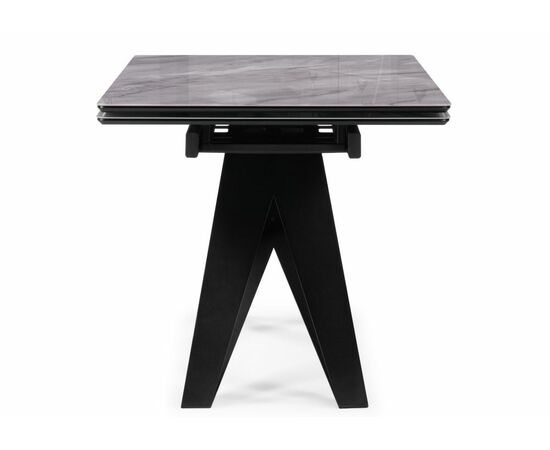 Стол стеклянный Блэкберн 140(200)х80 кристл серый мрамор / черный, изображение 3 | Интернет магазин мебели и декора LifeDekor