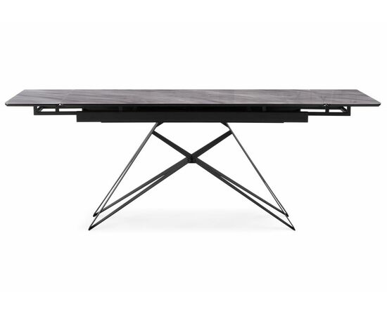 Стол стеклянный Блэкберн 140(200)х80 кристл серый мрамор / черный, изображение 4 | Интернет магазин мебели и декора LifeDekor