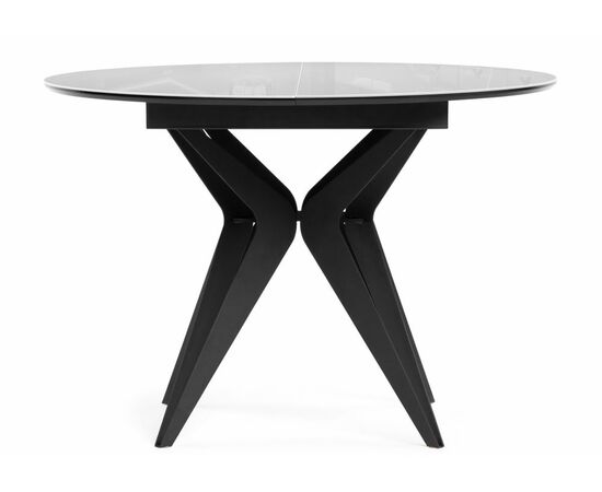 Стол стеклянный Рикла 120(160) белый / пленка черная шагрень / черный, изображение 2 | Интернет магазин мебели и декора LifeDekor