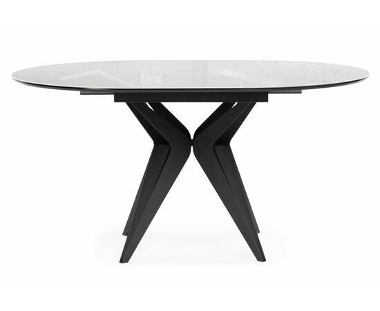 Стол стеклянный Рикла 120(160) белый / пленка черная шагрень / черный, изображение 3 | Интернет магазин мебели и декора LifeDekor