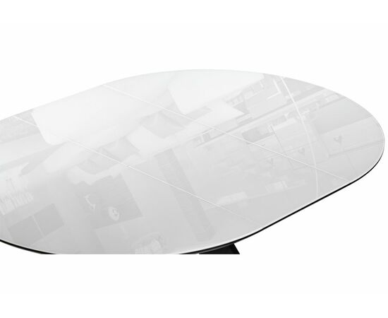 Стол стеклянный Рикла 120(160) белый / пленка черная шагрень / черный, изображение 6 | Интернет магазин мебели и декора LifeDekor
