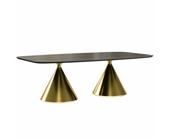 Стол овальный AXIS 200, шпон / опора золото | Интернет магазин мебели и декора LifeDekor