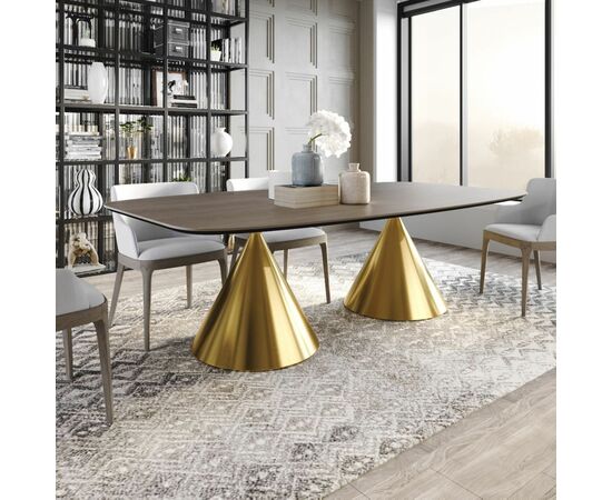 Стол овальный AXIS 200, шпон / опора золото, изображение 2 | Интернет магазин мебели и декора LifeDekor