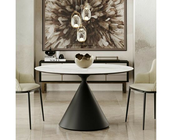 Стол круглый AXIS 120, керамика матовая, белая, изображение 2 | Интернет магазин мебели и декора LifeDekor