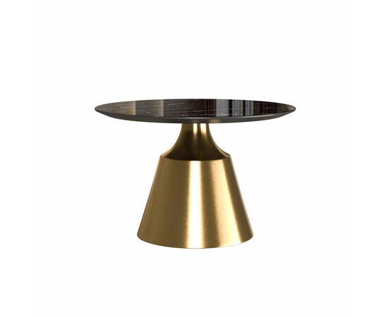 Журнальный стол Lucas 60, керамика глянцевая, черная / опора золото | Интернет магазин мебели и декора LifeDekor