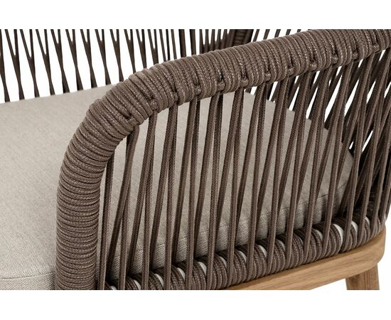 "Лион" стул плетеный из роупа, основание дуб, роуп коричневый круглый, ткань бежевая 15052, изображение 5 | Интернет магазин мебели и декора LifeDekor
