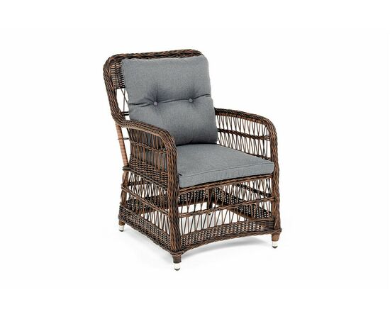 "Цесена" кресло плетеное из искусственного ротанга, цвет коричневый, изображение 2 | Интернет магазин мебели и декора LifeDekor