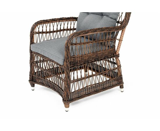 "Цесена" кресло плетеное из искусственного ротанга, цвет коричневый, изображение 4 | Интернет магазин мебели и декора LifeDekor