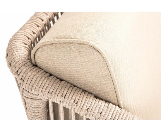 "Канны" кресло плетеное из роупа, основание дуб, роуп бежевый круглый, ткань бежевая 15052, изображение 9 | Интернет магазин мебели и декора LifeDekor