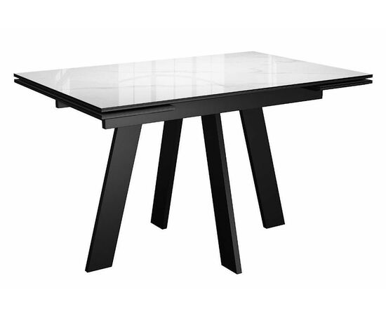 Стол DikLine SKM110 Керамика Carrara Gloss (мрамор глянец белый)/подстолье черное/опоры черные | Интернет магазин мебели и декора LifeDekor