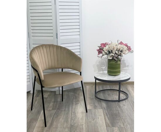 Стул ГЕММА, цвет H-65 Капучино, велюр / черный каркас М-City, изображение 2 | Интернет магазин мебели и декора LifeDekor