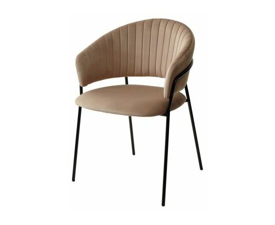Стул ГЕММА, цвет H-65 Капучино, велюр / черный каркас М-City | Интернет магазин мебели и декора LifeDekor