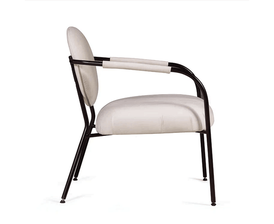 Лаунж кресло EGO, велюр белый, изображение 5 | Интернет магазин мебели и декора LifeDekor