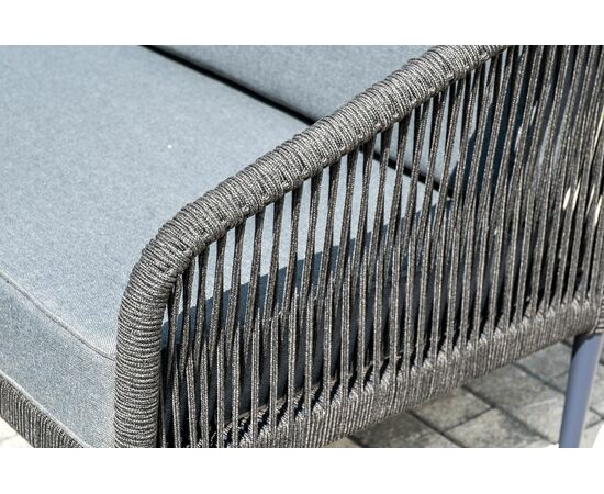 "Канны" лаунж-зона 4-местная плетеная из роупа (веревки), цвет темно-серый, изображение 10 | Интернет магазин мебели и декора LifeDekor