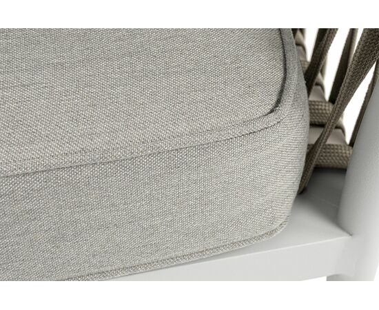 "Касабланка" левый модуль плетеный из роупа, каркас алюминий светло-серый (RAL7035) муар, роуп серо-коричневый 23мм, ткань бежевая 15052, изображение 7 | Интернет магазин мебели и декора LifeDekor