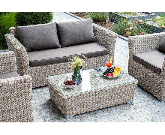 "Капучино" журнальный столик из искусственного ротанга, цвет бежевый, изображение 4 | Интернет магазин мебели и декора LifeDekor