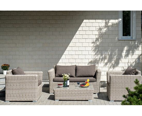 "Капучино" журнальный столик из искусственного ротанга, цвет бежевый, изображение 6 | Интернет магазин мебели и декора LifeDekor