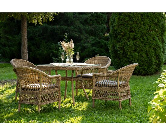 "Сицилия" обеденная группа плетеная, цвет соломенный | Интернет магазин мебели и декора LifeDekor