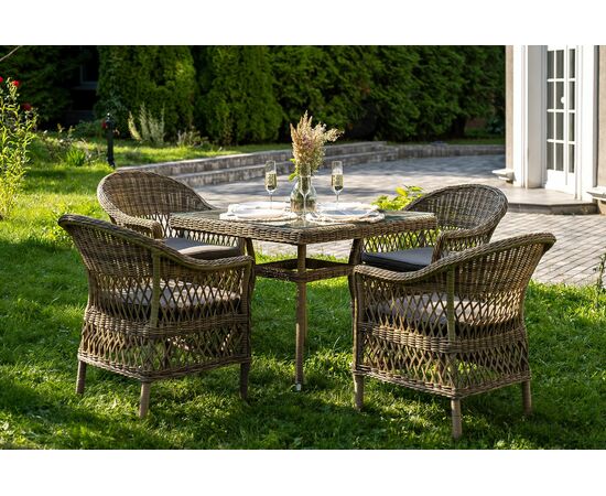 "Сицилия" обеденная группа плетеная, цвет соломенный, изображение 3 | Интернет магазин мебели и декора LifeDekor