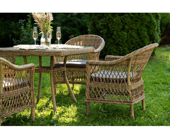 "Сицилия" обеденная группа плетеная, цвет соломенный, изображение 5 | Интернет магазин мебели и декора LifeDekor