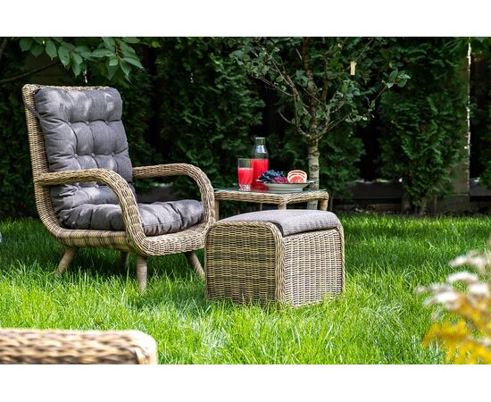 "Толедо" пуф плетеный, цвет соломенный, изображение 4 | Интернет магазин мебели и декора LifeDekor