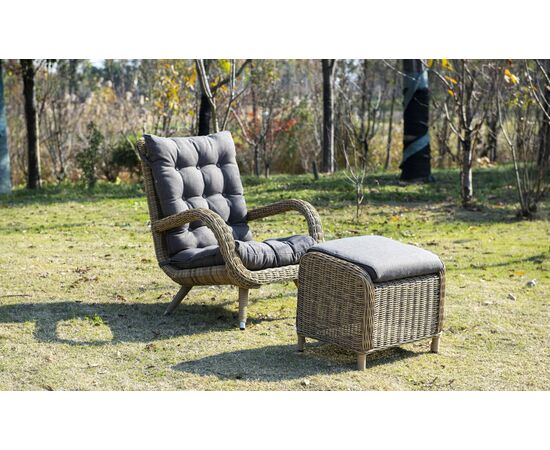 "Толедо" пуф плетеный, цвет соломенный, изображение 10 | Интернет магазин мебели и декора LifeDekor