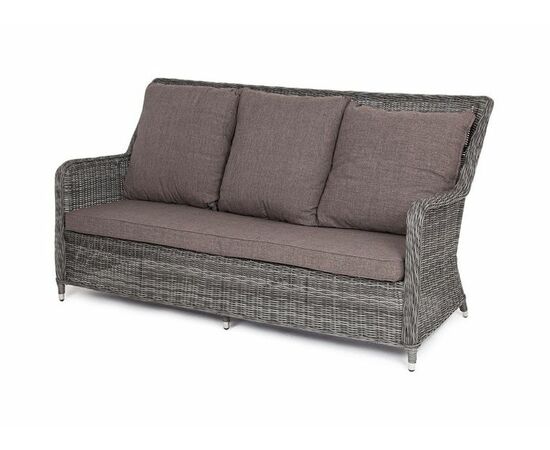 "Гляссе" диван трехместный из искусственного ротанга, цвет графит | Интернет магазин мебели и декора LifeDekor