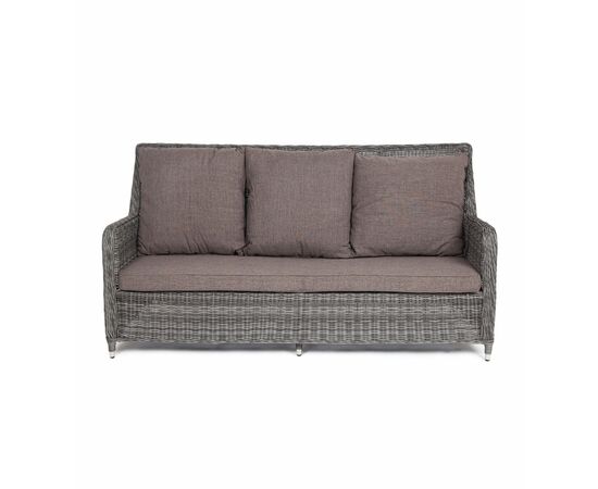 "Гляссе" диван трехместный из искусственного ротанга, цвет графит, изображение 3 | Интернет магазин мебели и декора LifeDekor