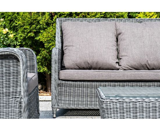 "Гляссе" диван трехместный из искусственного ротанга, цвет графит, изображение 5 | Интернет магазин мебели и декора LifeDekor