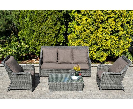 "Гляссе" диван трехместный из искусственного ротанга, цвет графит, изображение 7 | Интернет магазин мебели и декора LifeDekor