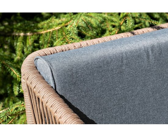 "Канны" лаунж-зона 4-местная из роупа со столом "Гранада" (серый гранит), основание дуб, роуп коричневый, ткань темно-серая, изображение 13 | Интернет магазин мебели и декора LifeDekor