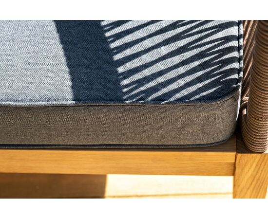 "Канны" лаунж-зона 4-местная из роупа со столом "Гранада" (серый гранит), основание дуб, роуп коричневый, ткань темно-серая, изображение 16 | Интернет магазин мебели и декора LifeDekor