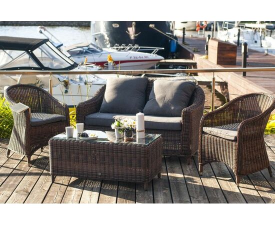 "Кон Панна С" лаунж зона из искусственного ротанга, цвет коричневый | Интернет магазин мебели и декора LifeDekor