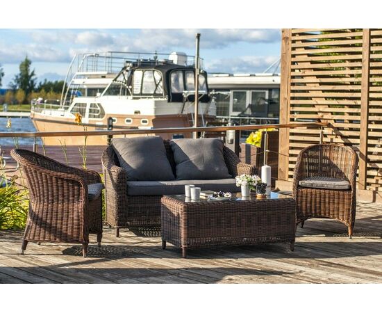 "Кон Панна С" лаунж зона из искусственного ротанга, цвет коричневый, изображение 2 | Интернет магазин мебели и декора LifeDekor