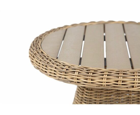 "Равенна" кофейный стол из искусственного ротанга, цвет соломенный, изображение 4 | Интернет магазин мебели и декора LifeDekor