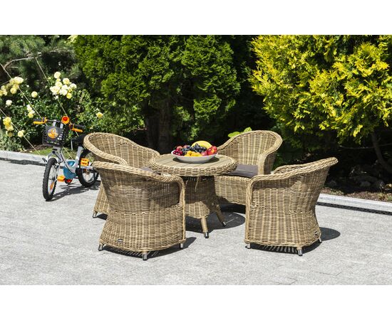 "Равенна" кофейный стол из искусственного ротанга, цвет соломенный, изображение 5 | Интернет магазин мебели и декора LifeDekor