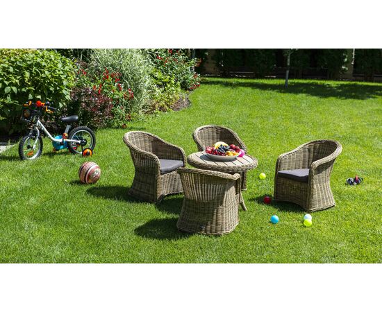 "Равенна" кофейный стол из искусственного ротанга, цвет соломенный, изображение 9 | Интернет магазин мебели и декора LifeDekor