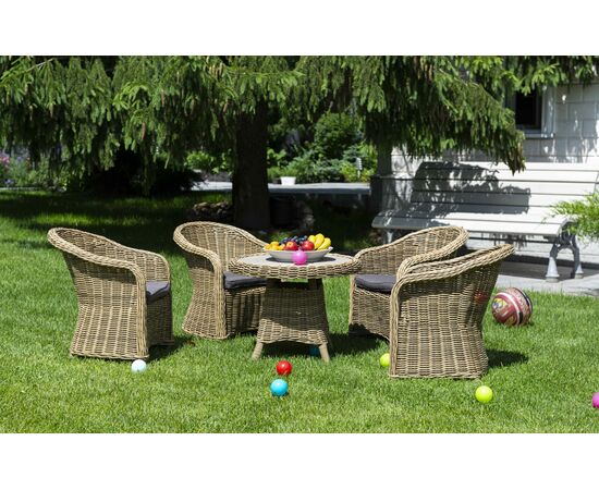 "Равенна" кофейный стол из искусственного ротанга, цвет соломенный, изображение 10 | Интернет магазин мебели и декора LifeDekor