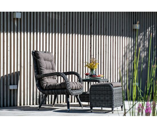 "Толедо" пуф плетеный, цвет графит, изображение 5 | Интернет магазин мебели и декора LifeDekor