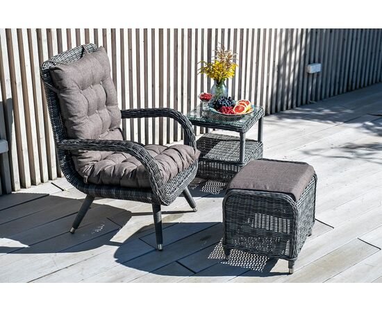 "Толедо" пуф плетеный, цвет графит, изображение 6 | Интернет магазин мебели и декора LifeDekor