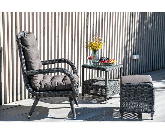 "Толедо" пуф плетеный, цвет графит, изображение 8 | Интернет магазин мебели и декора LifeDekor