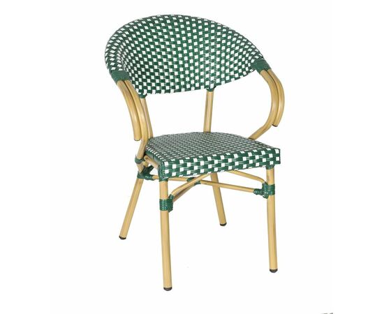 "Грас" плетеный стул из искусственного ротанга, цвет зеленый | Интернет магазин мебели и декора LifeDekor