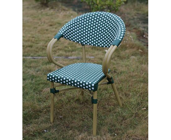 "Грас" плетеный стул из искусственного ротанга, цвет зеленый, изображение 4 | Интернет магазин мебели и декора LifeDekor