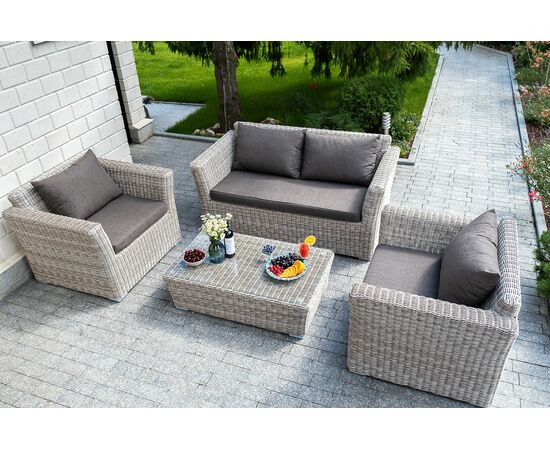 "Капучино Сингл" лаунж-зона из искусственного ротанга, цвет бежевый | Интернет магазин мебели и декора LifeDekor